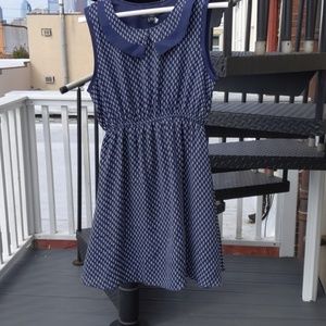 Navy and white dress. Brand - Iska London.